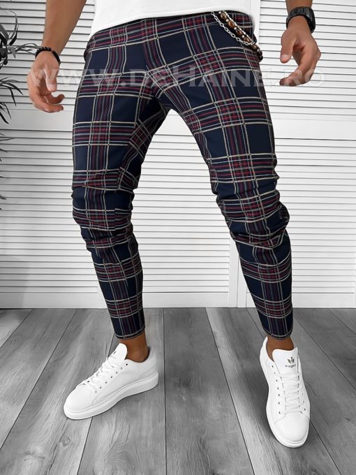 Pantaloni barbati casual regular fit bleumarin B7942 70-4 E ~-Pantaloni > Pantaloni casual