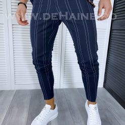 Pantaloni barbati casual regular fit bleumarin in dungi B1704 61-5 E~-Pantaloni > Pantaloni casual