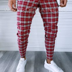Pantaloni barbati casual regular fit in carouri B1555 B5-4.1/ 64-4 E~-Pantaloni > Pantaloni casual