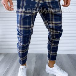 Pantaloni barbati casual regular fit in carouri B1741 22-2 E ~-Pantaloni > Pantaloni casual