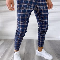 Pantaloni barbati casual regular fit in carouri B1779 F3-5 15-4 E ~-Pantaloni > Pantaloni casual