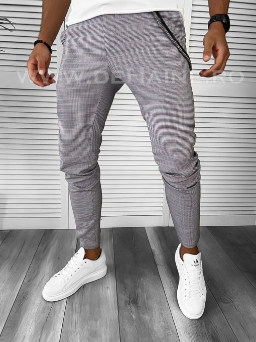 Pantaloni barbati casual regular fit in carouri B7839 15-5 E~-Pantaloni > Pantaloni casual