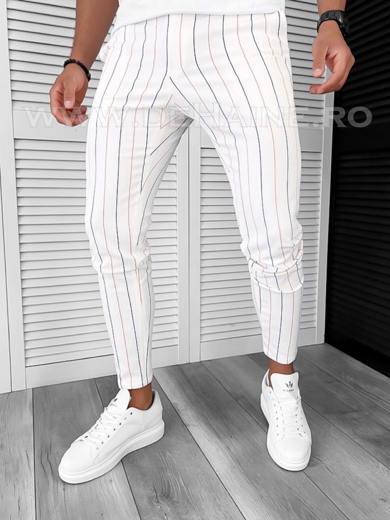 Pantaloni barbati casual regular fit in dungi B1730 B3-4 / 27-4 E~-Pantaloni > Pantaloni casual