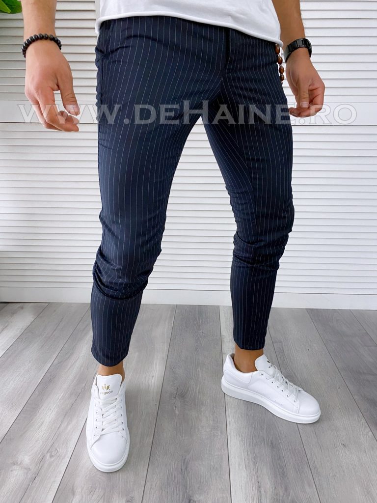 Pantaloni barbati casual regular fit in dungi B1751 14-4 E~-Pantaloni > Pantaloni casual