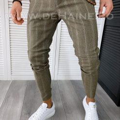 Pantaloni barbati casual regular fit in dungi B1858 12-5 E~-Pantaloni > Pantaloni casual