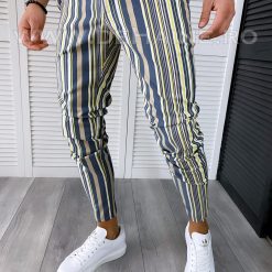 Pantaloni barbati casual regular fit in dungi B1864 F3-4 E 15-1 ~-Pantaloni > Pantaloni casual