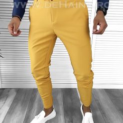 Pantaloni barbati casual regular fit mustar B5934 66-3 E~-Pantaloni > Pantaloni casual