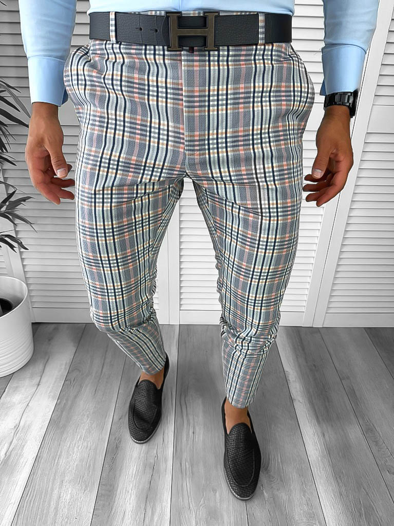 Pantaloni barbati eleganti gri A4960 F3-5.3 / E 9-2 ~-Pantaloni > Pantaloni eleganti