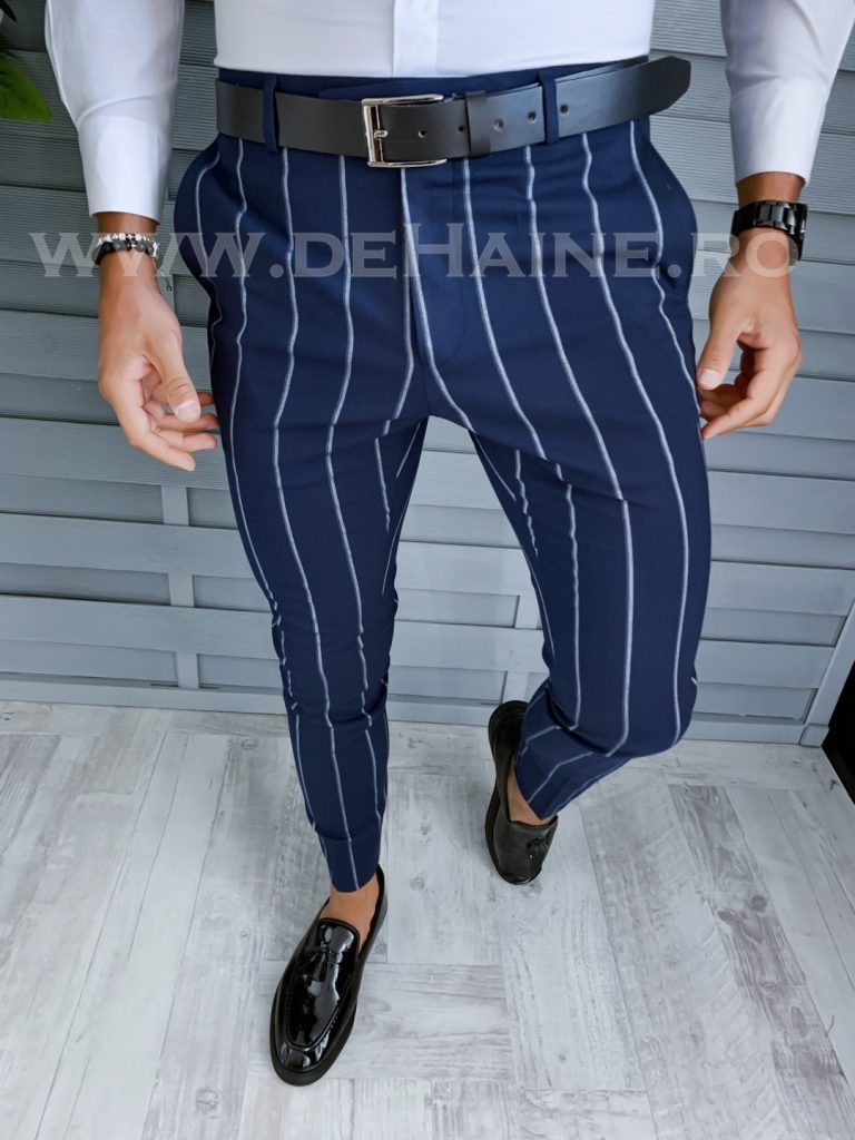 Pantaloni barbati eleganti in dungi B1901 60-1 E~-Pantaloni > Pantaloni eleganti