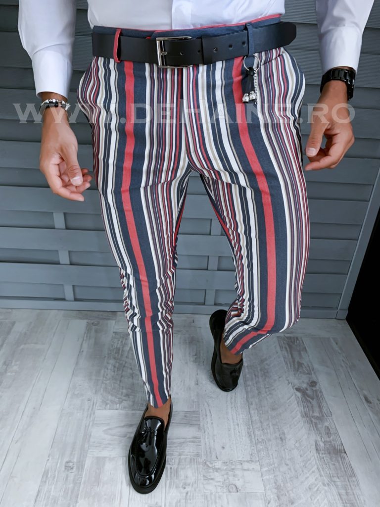 Pantaloni barbati eleganti in dungi B1907 8-4 E~ / F5-3-Pantaloni > Pantaloni eleganti