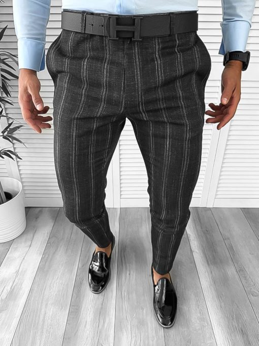 Pantaloni barbati eleganti negri B1551 61-4 E~-Pantaloni > Pantaloni eleganti
