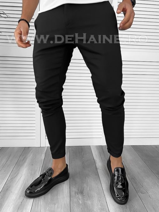 Pantaloni barbati eleganti negri B1734 D5-Pantaloni > Pantaloni eleganti
