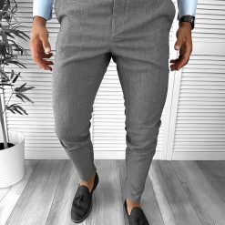 Pantaloni barbati eleganti regular fit gri B1769-Pantaloni > Pantaloni eleganti