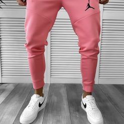 Pantaloni de trening roz conici silon 12361 N1-6.1-Pantaloni > Pantaloni de trening