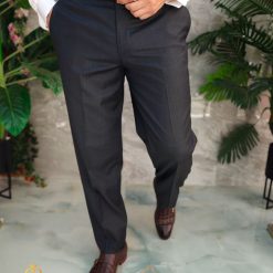 Pantaloni eleganti Negru Regular Fit PN829 4