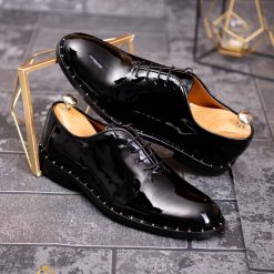 Pantofi Reginald piele lacuita din piele naturala One Cut P1810 3