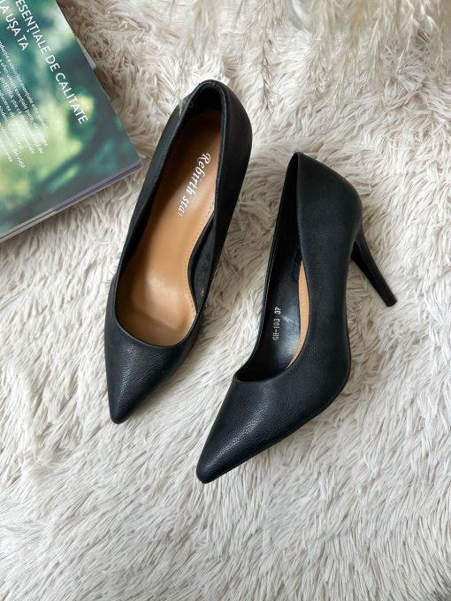 Pantofi eleganti dama cu toc subtire negri 103-Incaltaminte > Incaltaminte dama > Pantofi dama