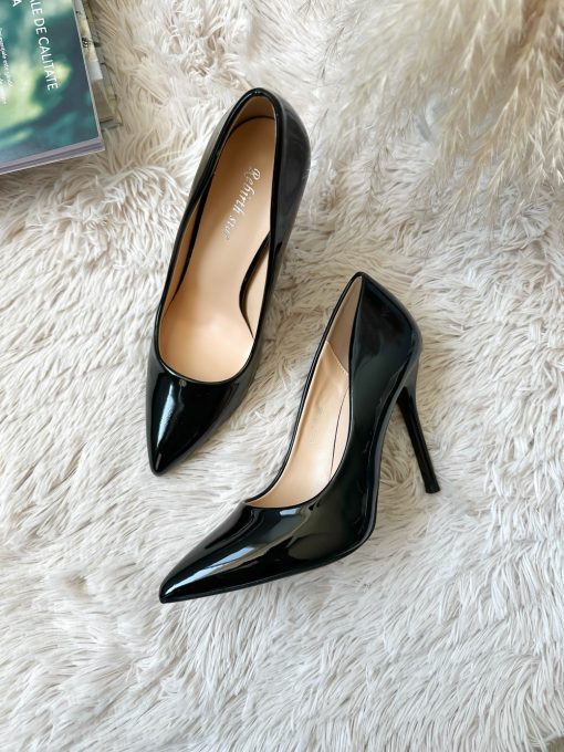 Pantofi eleganti dama cu toc subtire negri GH105-Incaltaminte > Incaltaminte dama > Pantofi dama