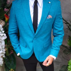 Sacou Albastru de barbati Slim Fit SC895 5