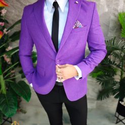 Sacou Mov de barbati Slim Fit SC905 3