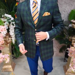 Sacou de barbati Regular Fit Verde in carouri SC902 5