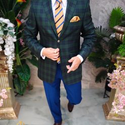 Sacou de barbati Regular Fit Verde in carouri SC902 6