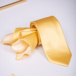 Set Cravata si batista auriu deschis CV979 2