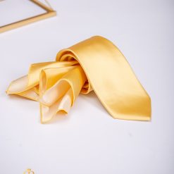 Set Cravata si batista auriu deschis- CV979-Accesorii