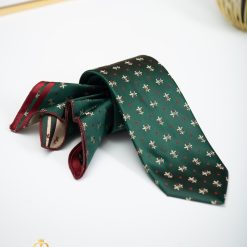 Set Cravata si batista verde cu model - CV993-Accesorii