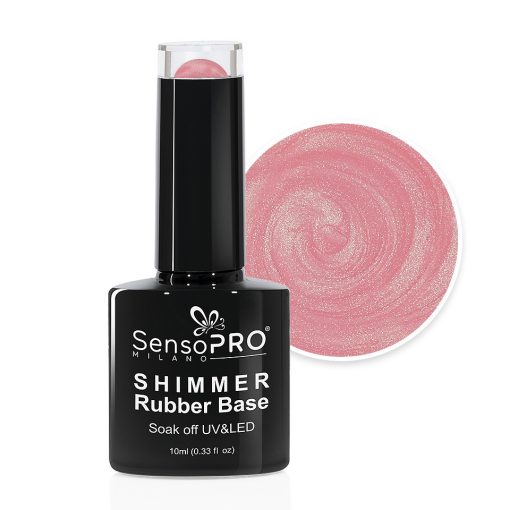 Shimmer Rubber Base SensoPRO Milano - #15 Musical Rose Shimmer Green