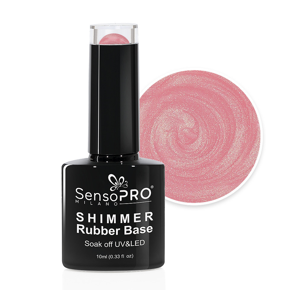 Shimmer Rubber Base SensoPRO Milano - #15 Musical Rose Shimmer Green