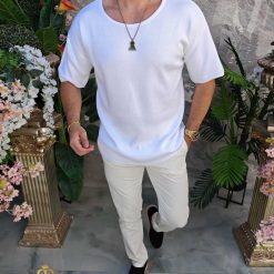 Tricou de barbati Alb TR1053 4