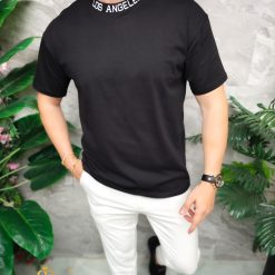 Negru cu guler rotund- TR1061-Tricouri