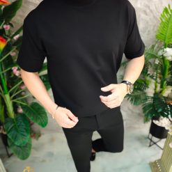 Negru cu guler rotund- TR1070-Tricouri