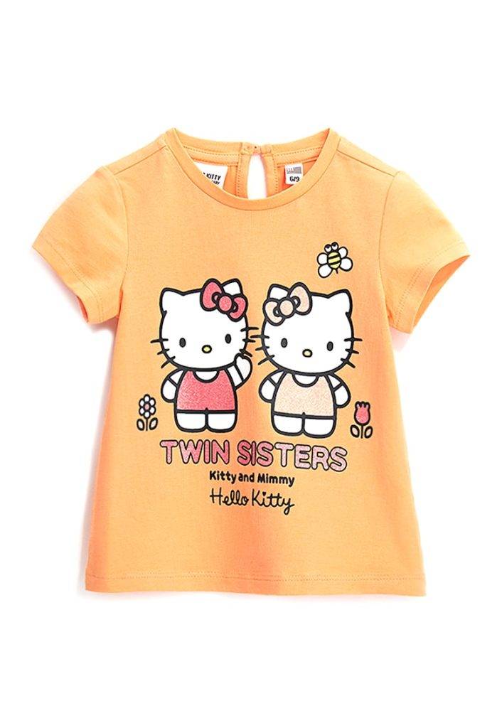 Tricou de bumbac cu Hello Kitty-FETE-IMBRACAMINTE/Tricouri si maiouri