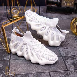 Adidasi Sport de barbati Albi cu talpa cauciucata – AD343 2