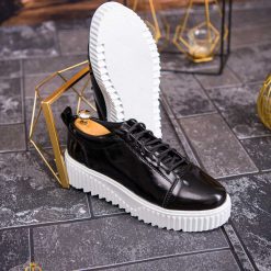 Adidasi de barbati negri cu talpa inalta ultra light – AD634 2