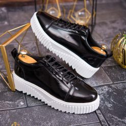 Adidasi de barbati negri cu talpa inalta ultra light – AD634 3