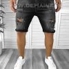 Blugi barbati scurti conici negri B8865 H2-2-Blugi barbati > Blugi scurti