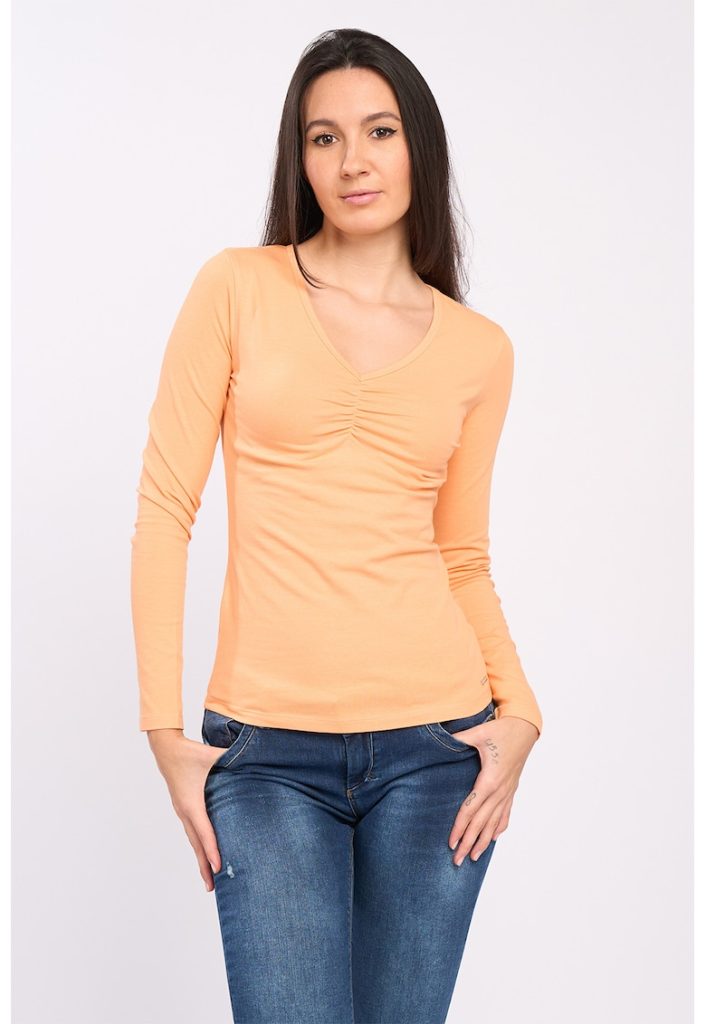 Bluza dama de nuanta uniforma - Alb-FEMEI-IMBRACAMINTE/Bluze