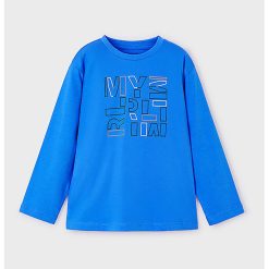 Bluza de bumbac cu text-BAIETI-IMBRACAMINTE/Bluze