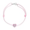 Bratara de glezna din argint Pink Heart-Bratari >> Bratari din argint