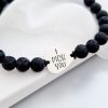 Bratara personalizata - I pick you - Pana din Argint 925 mat - Pietre lava - Inchizatoare snur reglabil-Valentine's Day >> Cadouri pentru EL >> Promoții