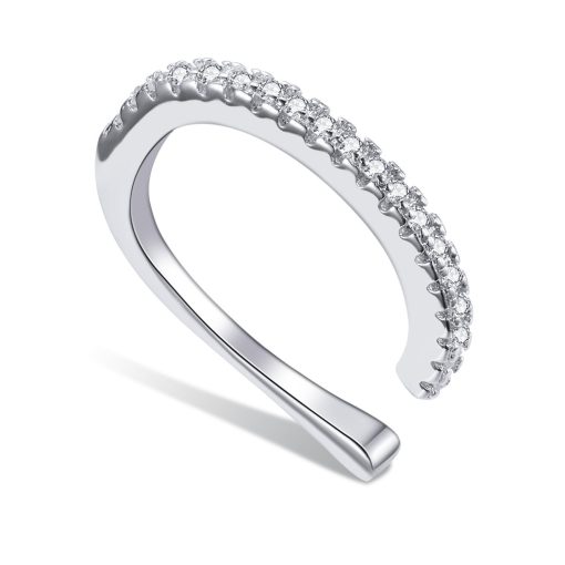 CERCEL din argint Crystal Studded Clip-Cercei >> Cercei din argint
