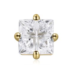 CERCEL din argint Golden Square Crystal-Cercei >> Cercei din argint