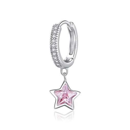 CERCEL din argint Lovely Pink Star-Cercei >> Cercei din argint