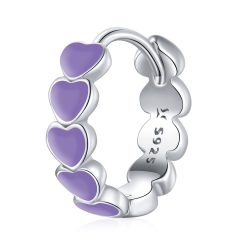CERCEL din argint Purple Email Hearts-Cercei >> Cercei din argint