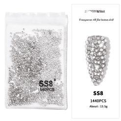 CRISTALE SWAROVSKI SILVER MARIME SS8 SET 1440BUC - SILVER-SS8 - Everin.ro-NAIL ART ❤️ > Pietre si bijuterii