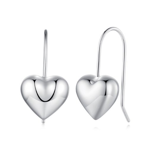 Cercei din argint Big Simple Heart-Cercei >> Cercei din argint