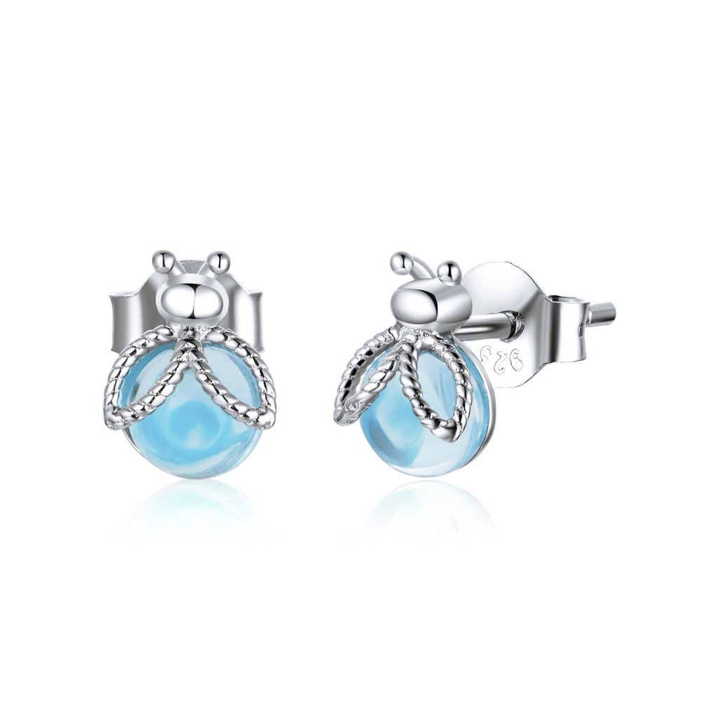 Cercei din argint Blue Crystal Ladybug-Cercei